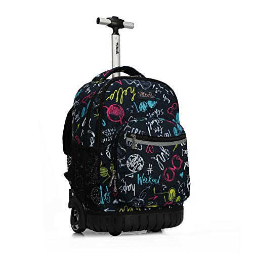 Tilami Rolling Backpack 19 inch Wheeled LAPTOP Boys Girls Travel School Student Trip, weekend