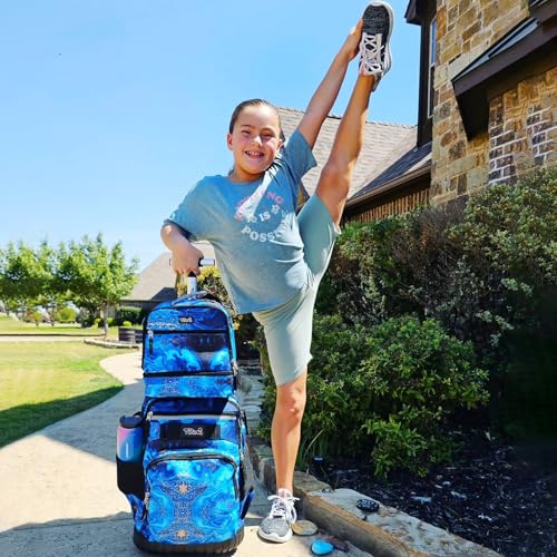 Tilami Rolling Backpack 19 inch with Lunch Bag Wheeled Laptop Backpack (Blue Wave)