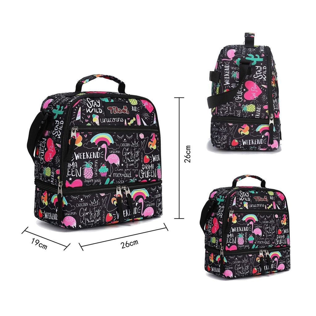 Tilami Rolling Backpack 19 inch with Lunch Bag Wheeled Laptop Backpack, Ins