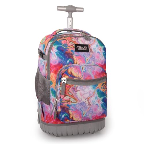 Tilami Rolling Backpack for Kids 18 inch Boys and Girls Laptop Backpack,Dream