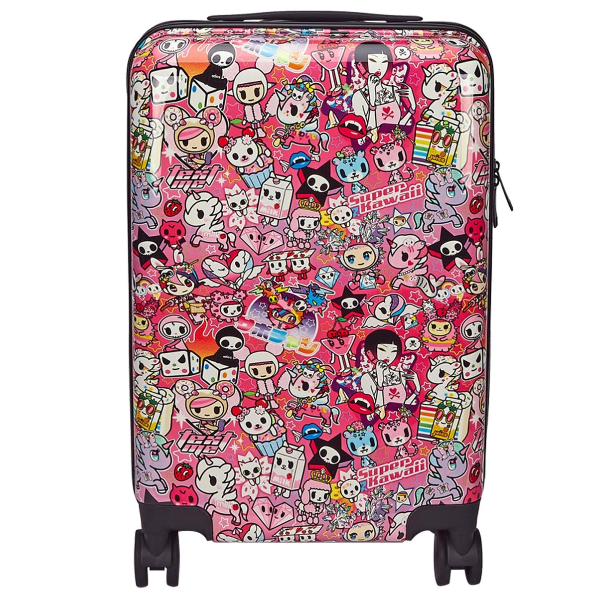 tokidoki - Y2Kawaii Carry-On Luggage - Hard Shell Carry-Suitcase - Suits US-Based & International Airline Case - Travel Suitcase - Double Spinner Wheels - Mounted Side - Top Handle - 22x14x9 In