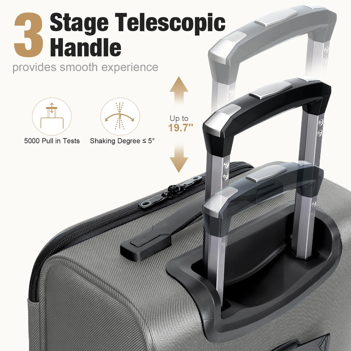 Tonyeee Softside Carry on Luggage Airline Approved, 17 Inch Underseat Carry - on Luggage with Removable Spinner Wheels, Small Personal Item Suitcase for Travel Business, (Grey, 17 inch_Underseat)