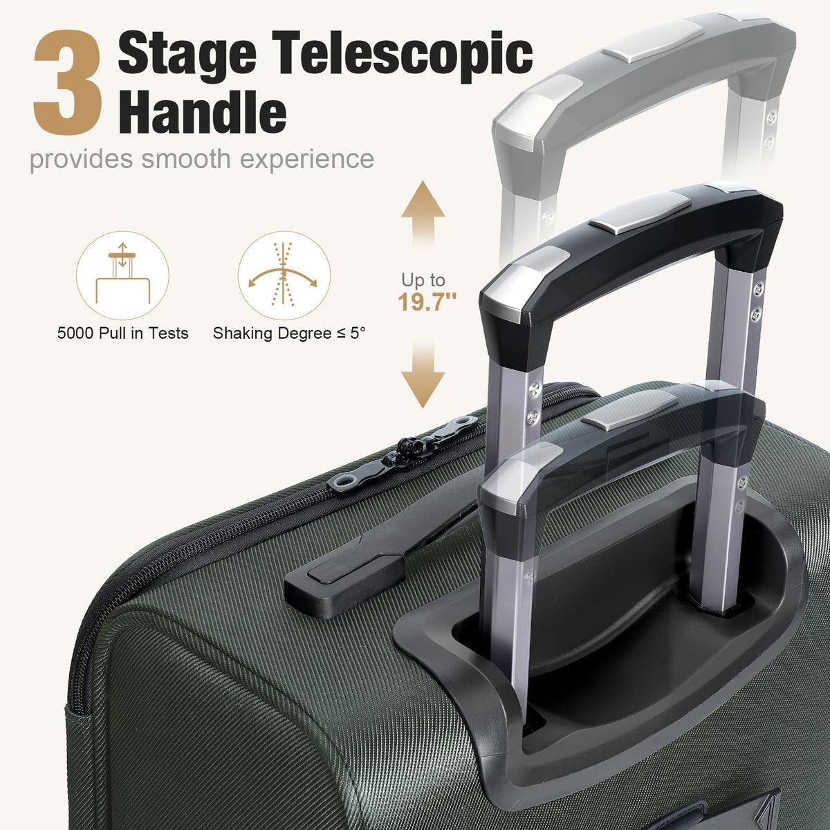 Tonyeee Softside Carry on Luggage Airline Approved, 17 Inch Underseat Carry - on Luggage with Removable Spinner Wheels, Small Personal Item Suitcase for Travel Business (Green, 17 inch_Underseat)