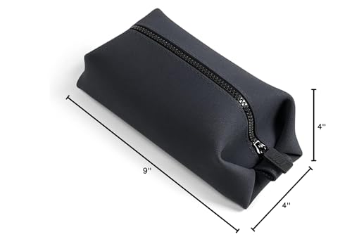 TOOLETRIES The Koby Lite Dopp Kit - Silicone Toiletry Organizer, Bathroom Travel Bag - Heavy - Duty Zipper, Leak Resistance, Easy to Clean - 9" x 4" x 4" - Charcoal