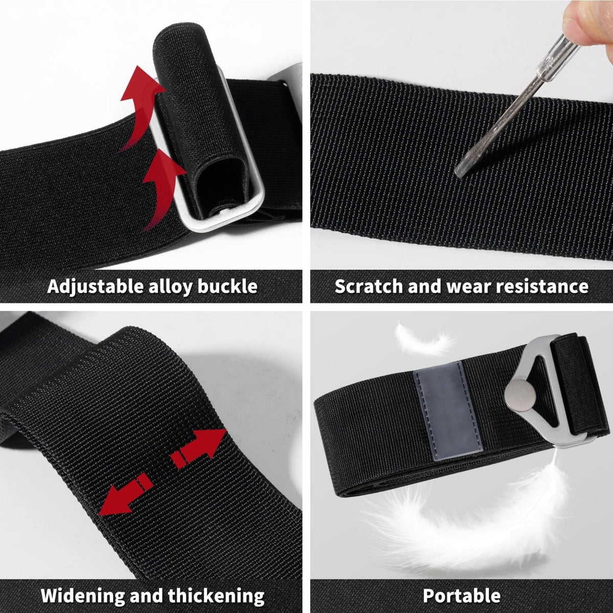 TOOVREN 2 - in - 1 Travel Belt for Luggage Straps Add a Bag Bungees Luggage Strap Over Handle Suitcases Belt for Carry On Bag Elastic Belt Adjustable Suitcase Strap Airport Travel Accessories Black