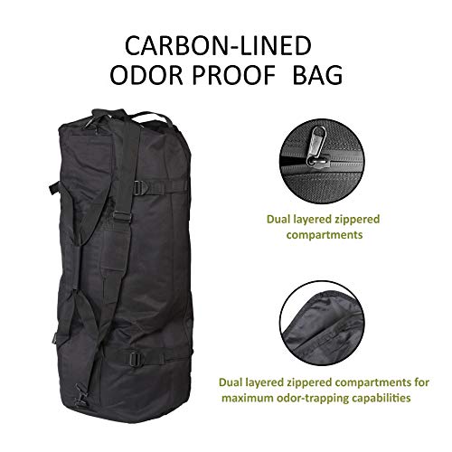 TopoGrow XXL Extra Large Backpack Odor Smell Proof Duffel Bag with Carbon Lining Water Resistant Luggage Smell Absorbing Bag Odor Absorbent for Hydroponics Use, Travel, Sport Gym