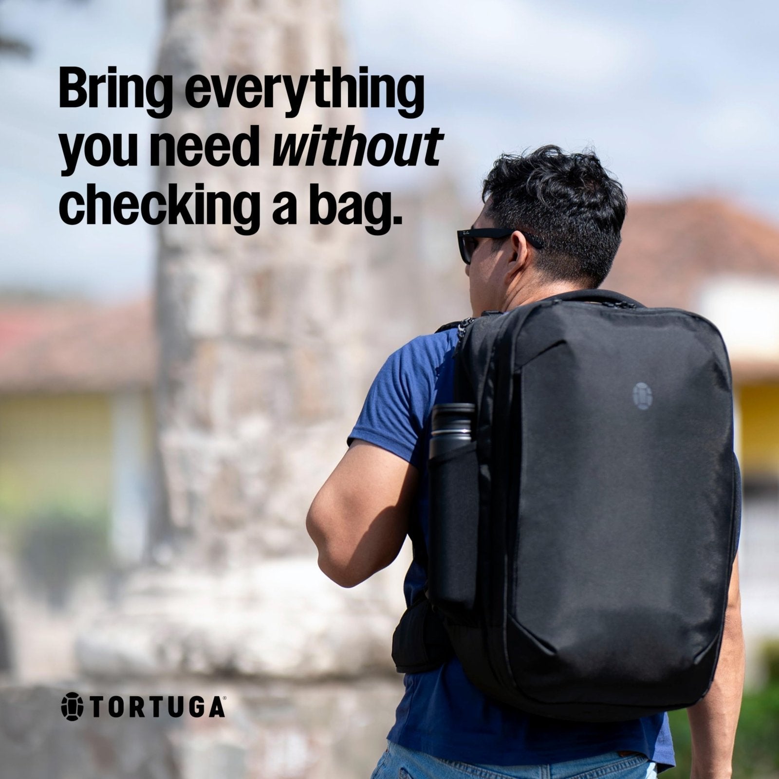 Tortuga 40L Travel Backpack Lite, Black - Large Carry - On Travel Backpack for Men and Women - Durable, Comfortable, Easy to Pack, Airline - Approved Bag with Laptop Compartment