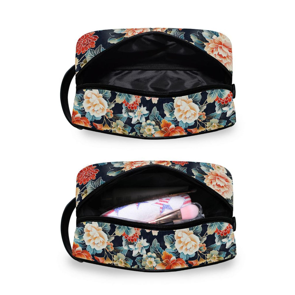 tplaotee Japanese Water Lily Bloom Portable Makeup Bag with hanging hook Portable Cosmetic Travel Bags For Women Travel - Size Accessories