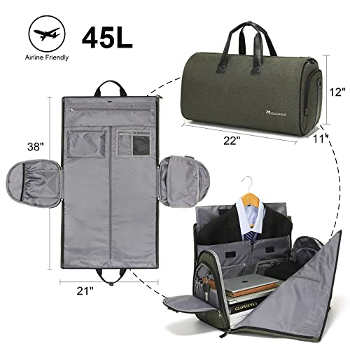 Travel Garment Bag,45L convertible garment bag carry on for hanging clothes