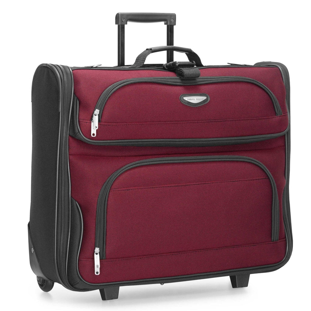 Travel Select Amsterdam Business Rolling Garment Bag, Softside Expandable Rolling 2-Wheeled Suit Carrier, Red, One Size