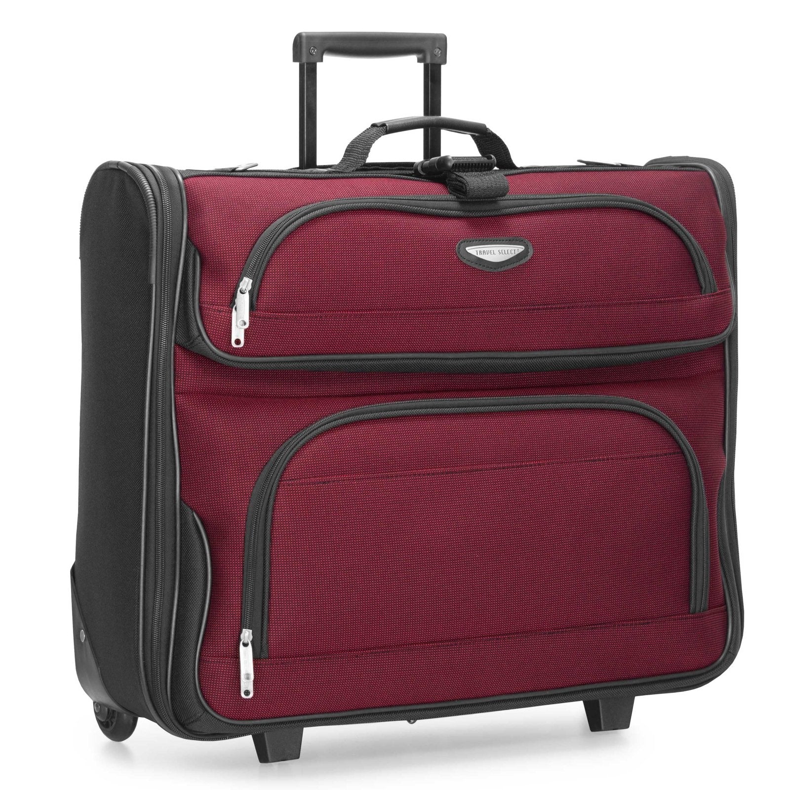 Travel Select Amsterdam Business Rolling Garment Bag, Softside Expandable Rolling 2-Wheeled Suit Carrier, Red, One Size