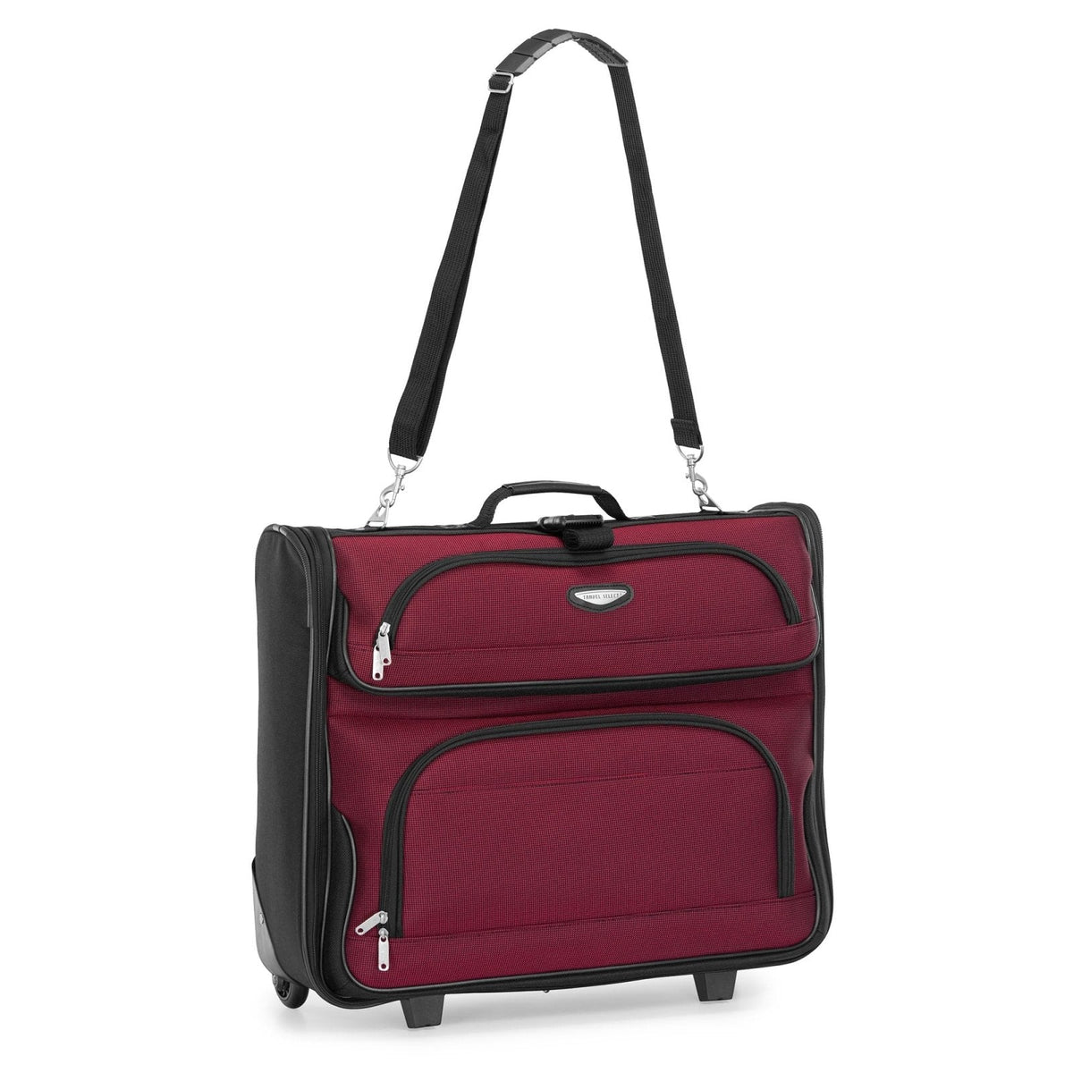 Travel Select Amsterdam Business Rolling Garment Bag, Softside Expandable Rolling 2 - Wheeled Suit Carrier, Red, One Size
