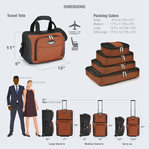 Travel Select Amsterdam Softside Expandable Luggage with Rolling Wheels, Red, 2 - Piece Set (15/21)