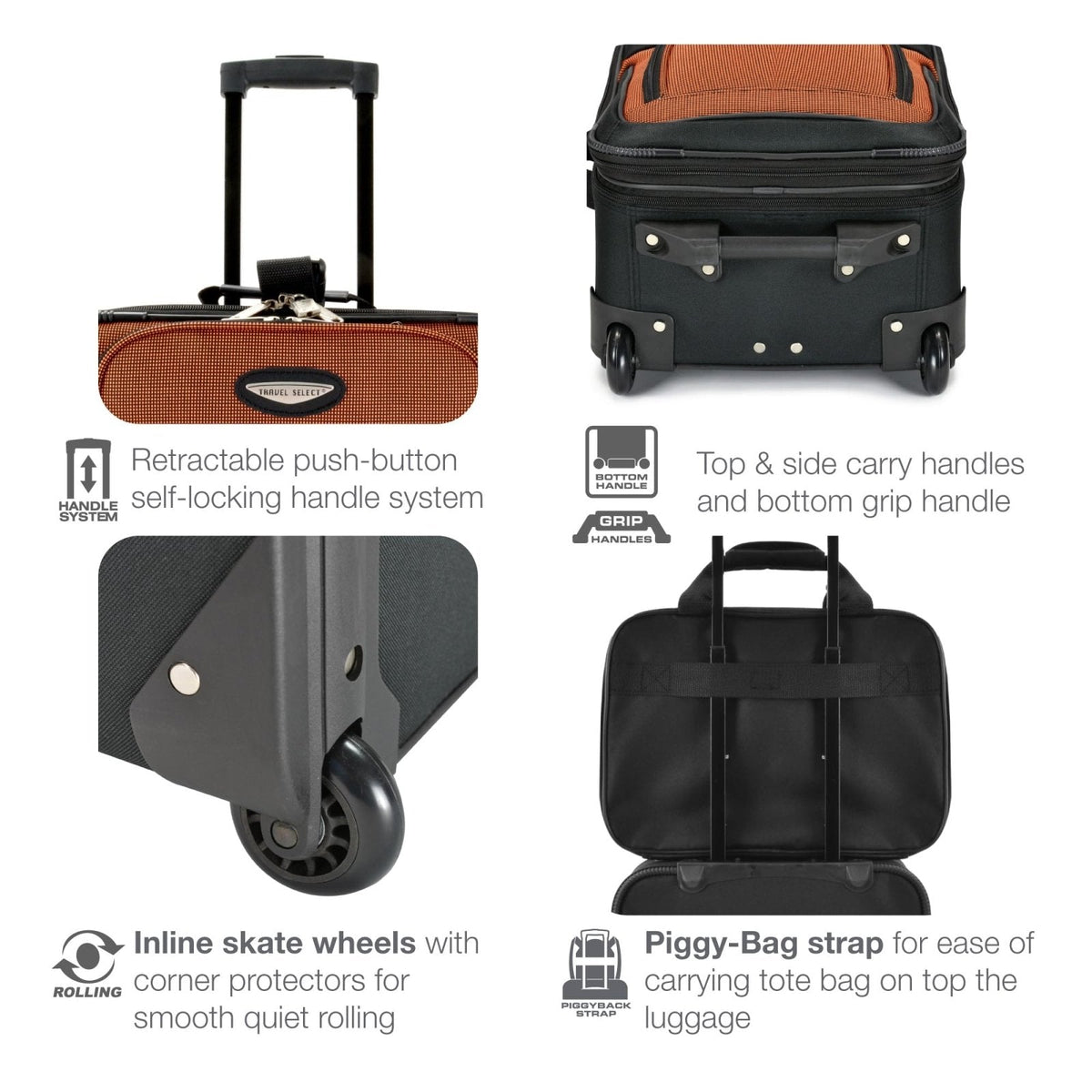 Travel Select Amsterdam Softside Expandable Luggage with Rolling Wheels, Red, 2 - Piece Set (15/21)