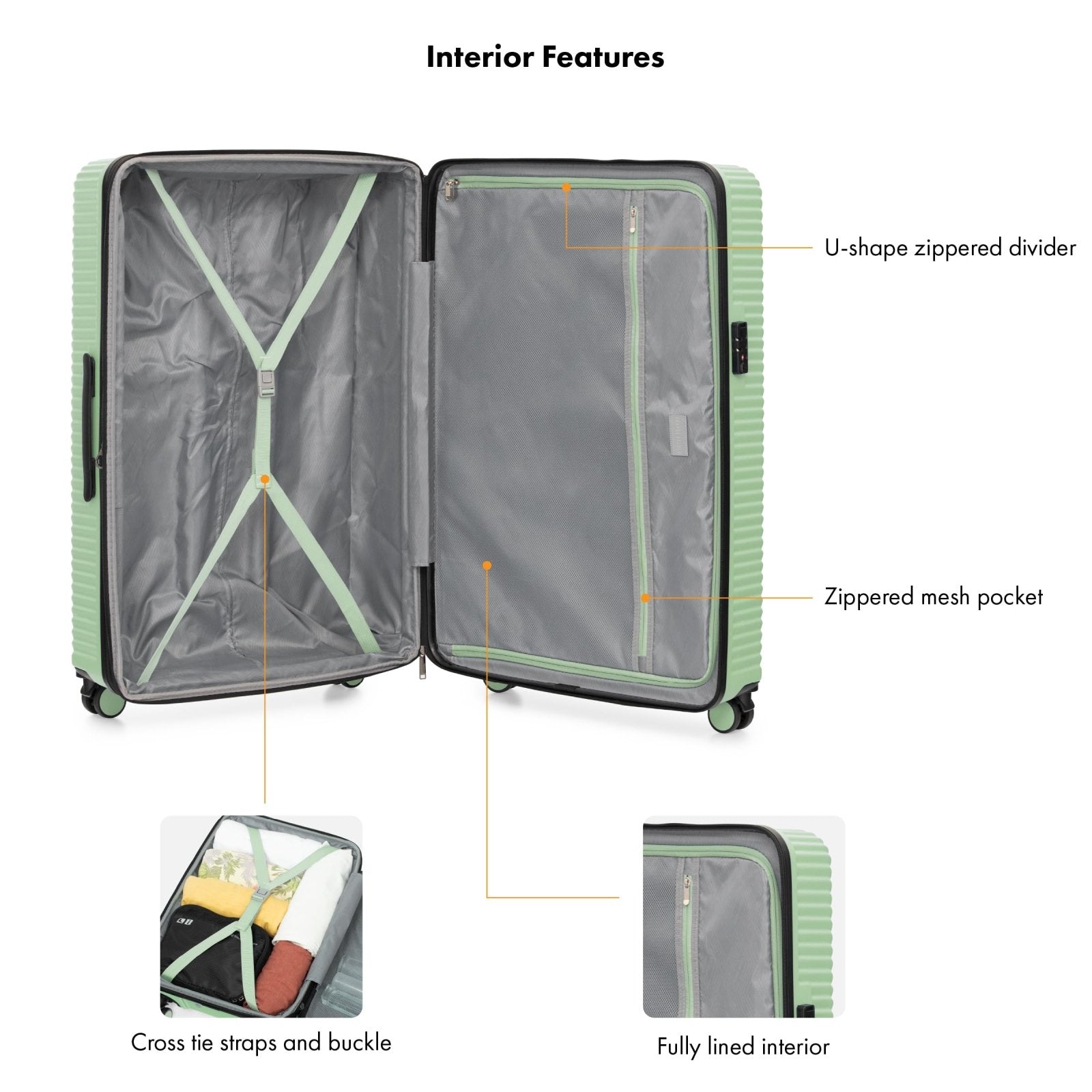Travel Select Bridgetown Hardside Expandable Luggage w/TSA Lock, Light Green, 21 - Inch Carry - on
