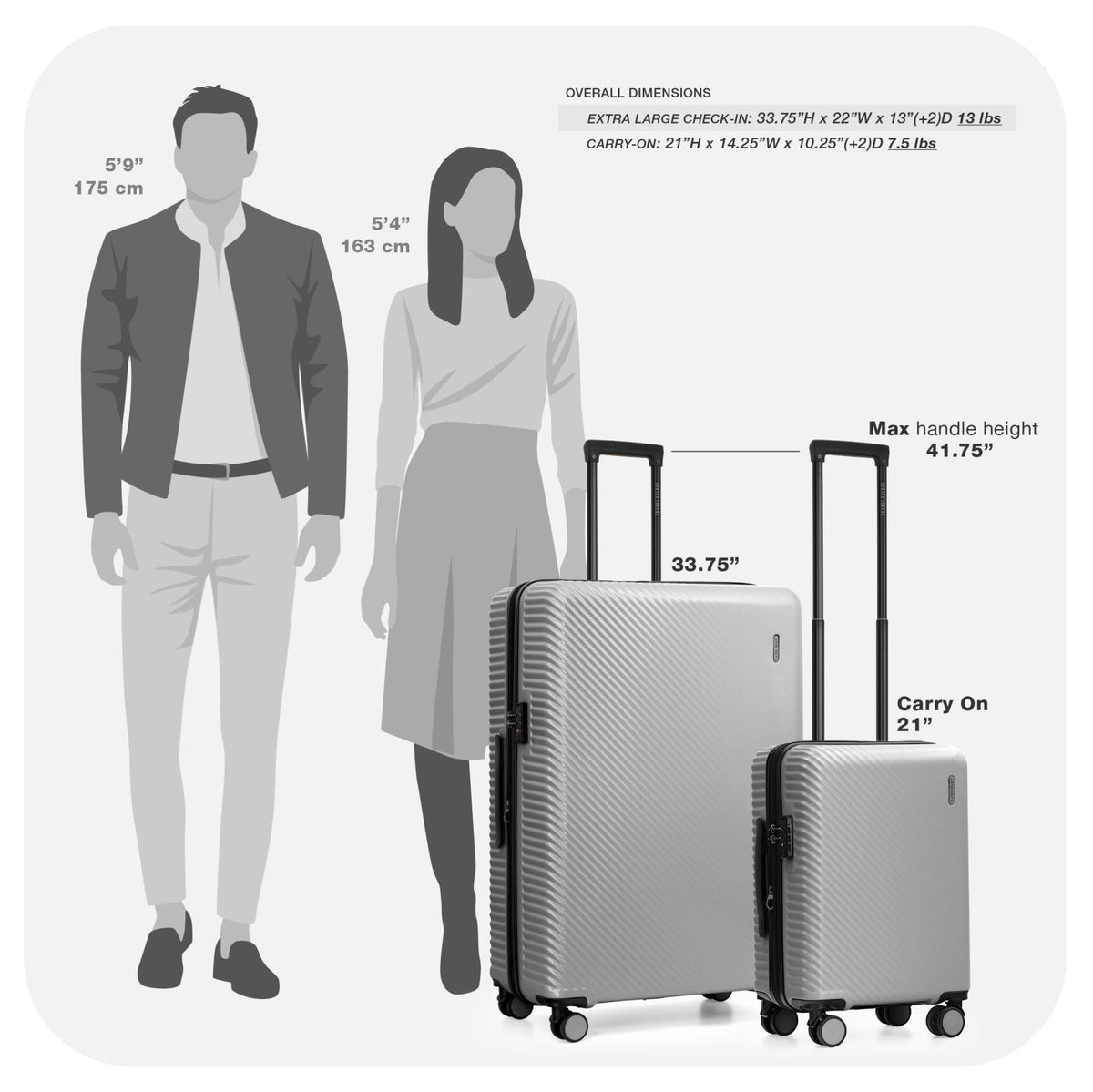 Travel Select Bridgetown Hardside Expandable Luggage w/TSA Lock, Silver, 21 - Inch Carry - on
