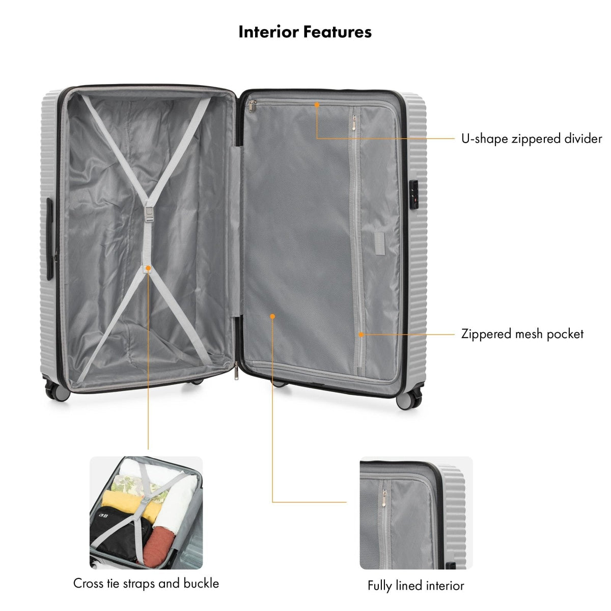 Travel Select Bridgetown Hardside Expandable Luggage w/TSA Lock, Silver, 21 - Inch Carry - on