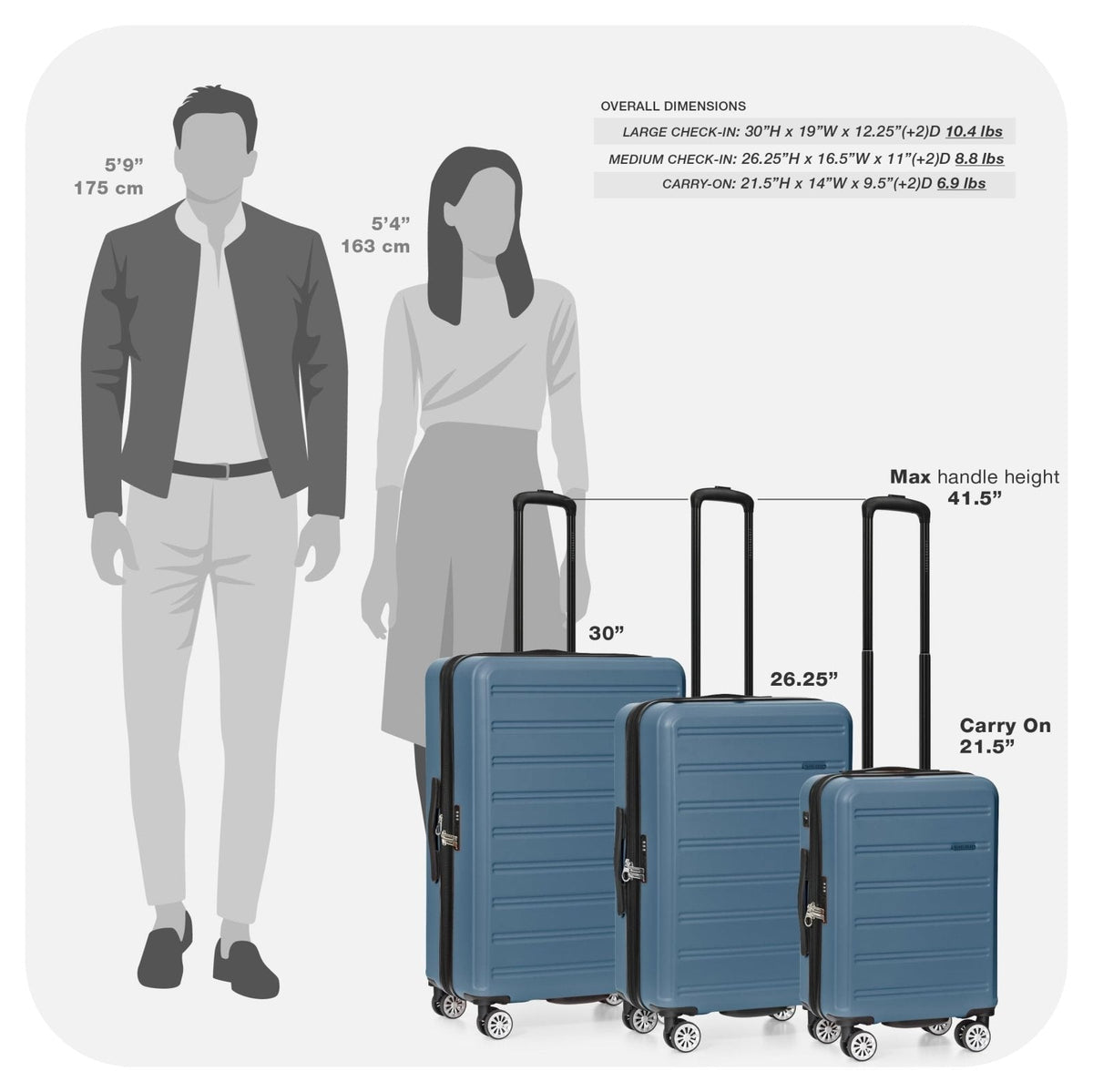 Travel Select Snowcreek Hardside Expandable Spinner Luggage, Navy, 30 - Inch Checked Only