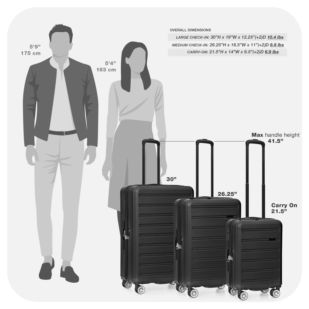 Travel Select Snowcreek Hardside Expandable Spinner Luggage w/USB Port, Black, 21 - Inch Carry - on
