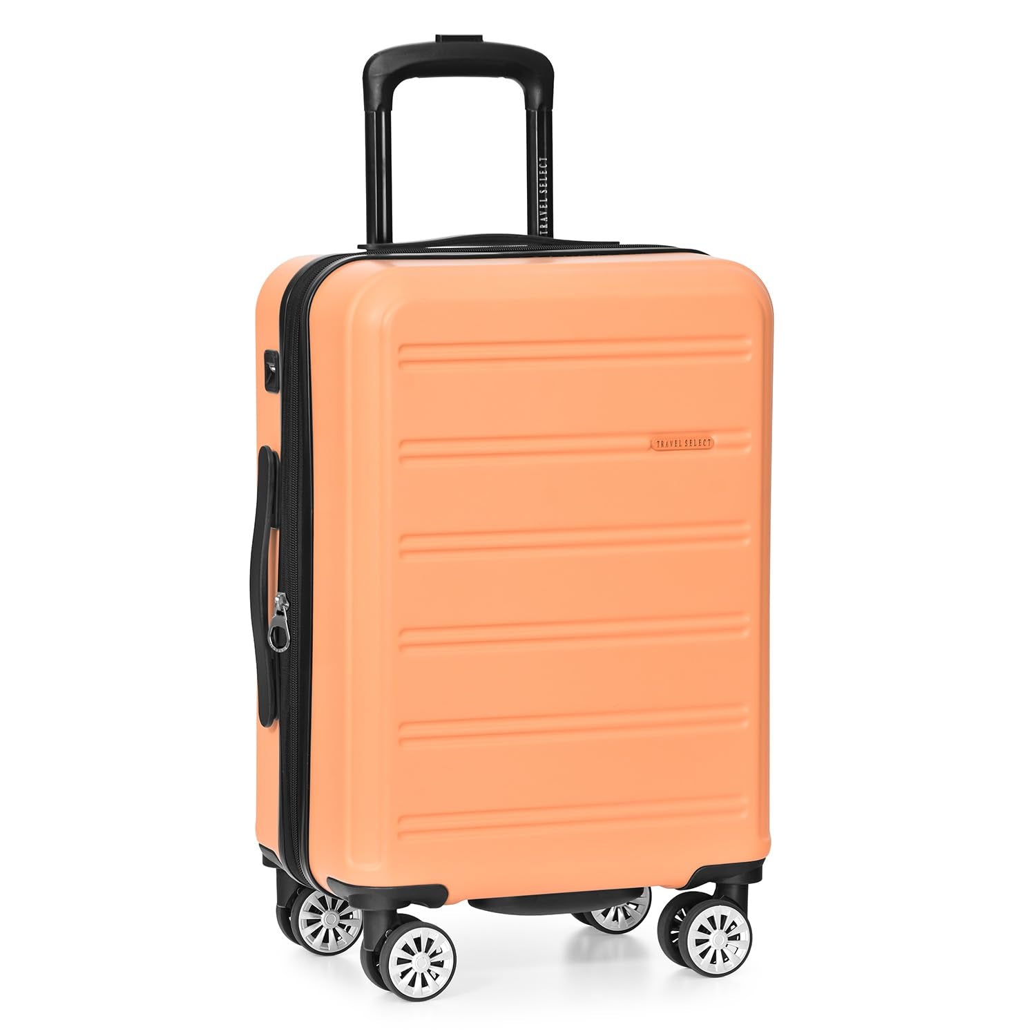 Travel Select Snowcreek Hardside Expandable Spinner w/USB Port, Tangerine, 21-Inch Carry-on