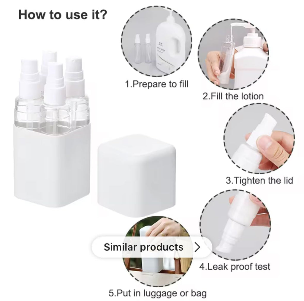 Travel Size Toiletry Bottles Set, TSA Approved, 1.69 oz, Leak - Proof, BPA - Free Plastic, 4 - Pack, (GREY)
