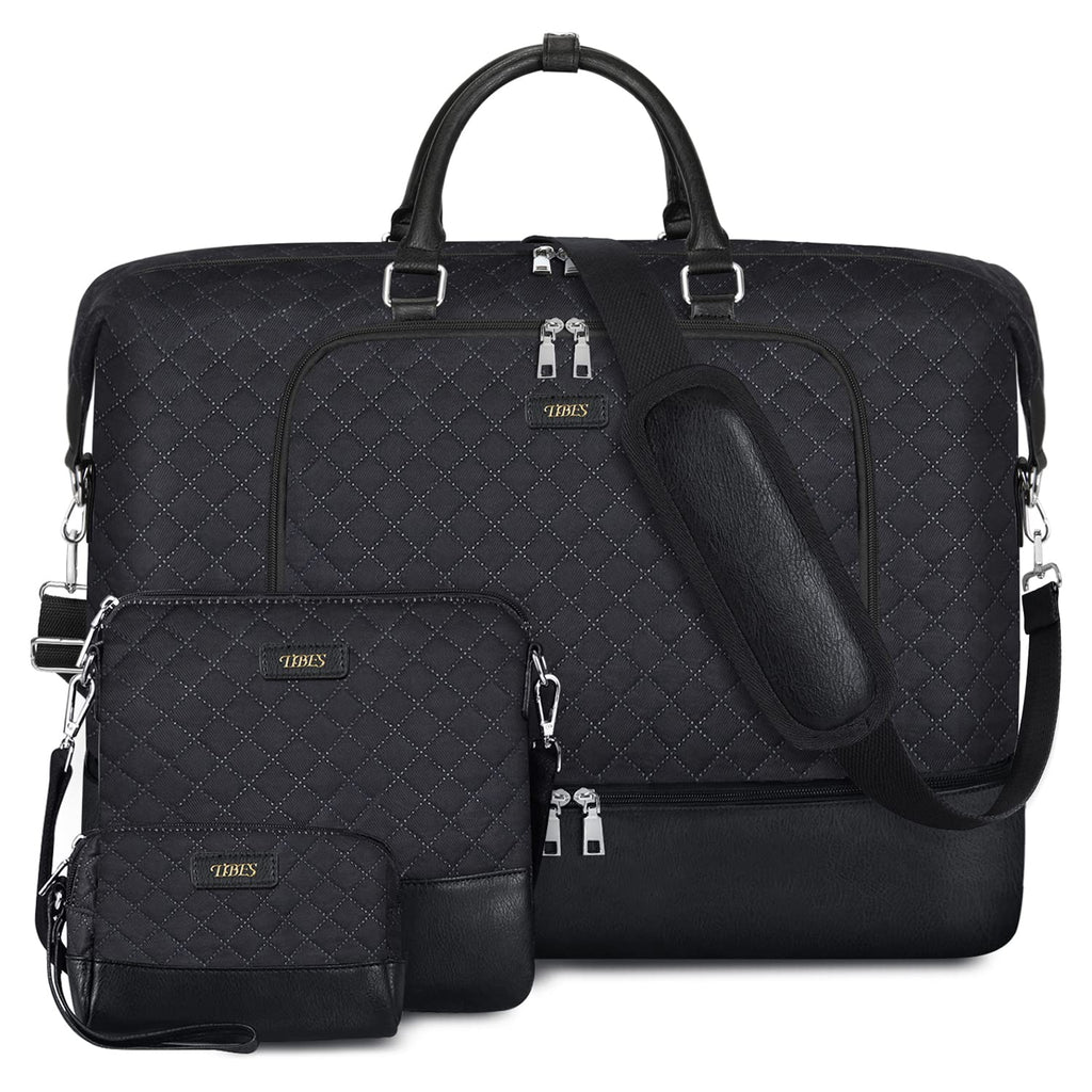 Travel Weekender Bag for Women, 21" Overnight Bag with Shoe Compartment 50L Large Travel Duffel Bag Carry On Tote for Weekend, Overnight, Business Trips, Water Resistant