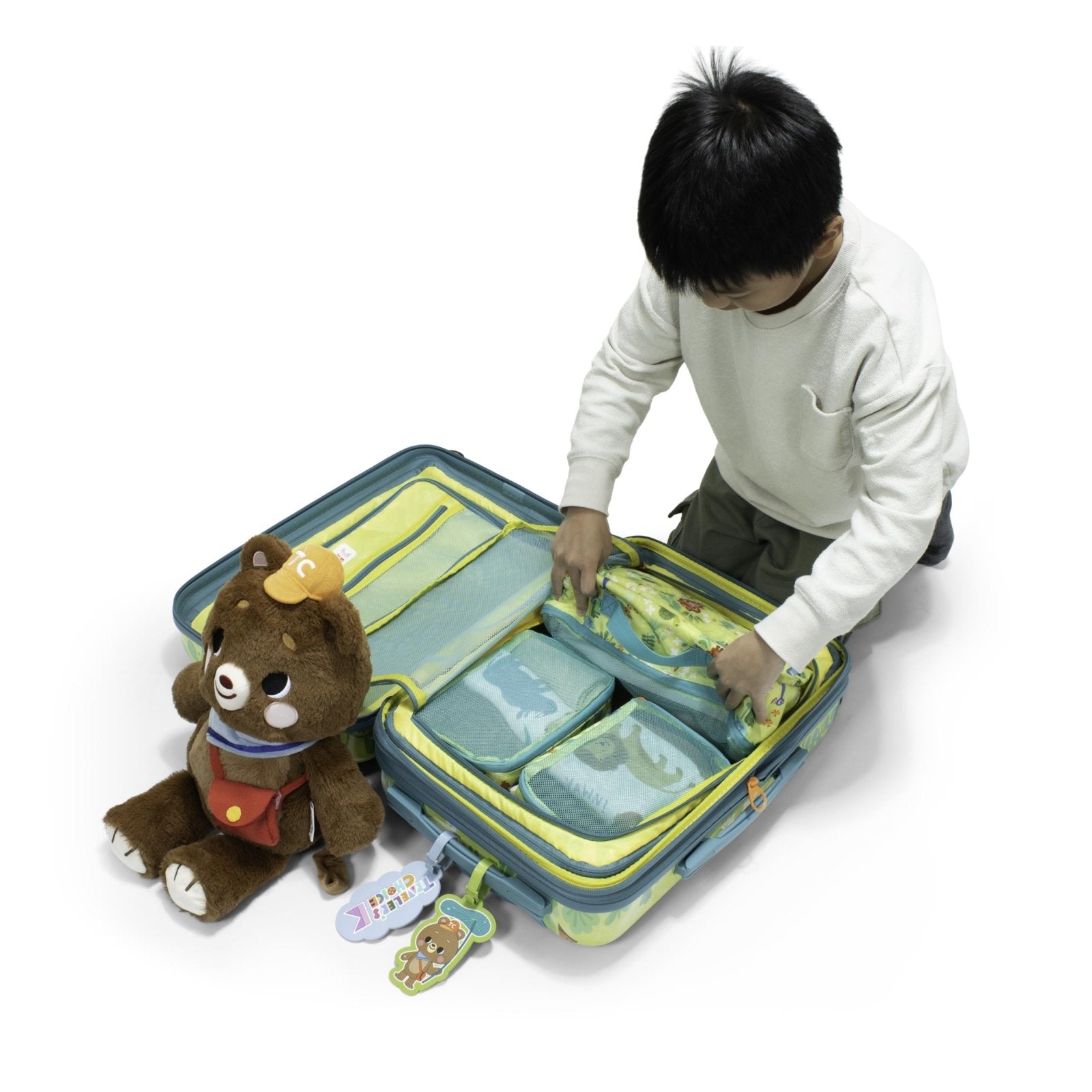 Traveler's Choice Kids JoJo the Bear's Travel Adventure, Jungle, 3 - Piece Packing Cube Set