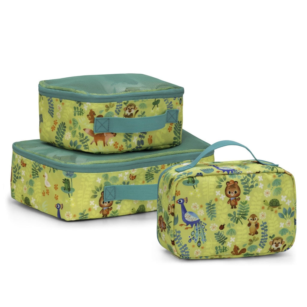 Traveler's Choice Kids JoJo the Bear's Travel Adventure, Jungle, 3-Piece Packing Cube Set