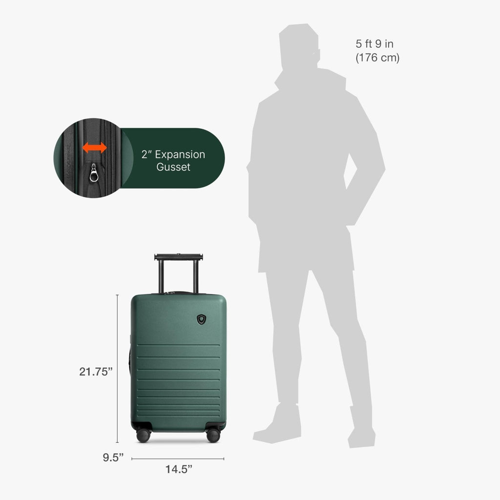 Traveler's Choice Markham Hardside Expandable Luggage with Double Spinner Wheels, Carry - On 21 - Inch Suitcase, TSA Lock, 21 - Inch, Green
