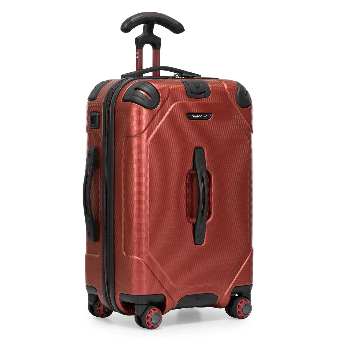 Traveler's Choice Maxporter II Polycarbonate Hardside Trunk with Spinner Wheels, Red, 22-Inch Carry-on Luggage