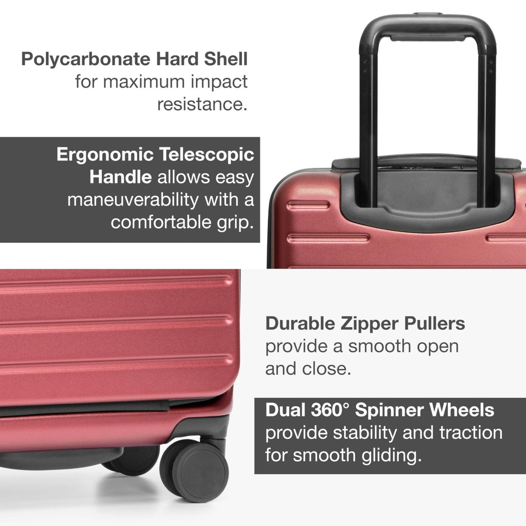 Traveler's Choice Mykel Dual Opening Polycarbonate Hardside Suitcase with Sleeve and Ergonomic Handle