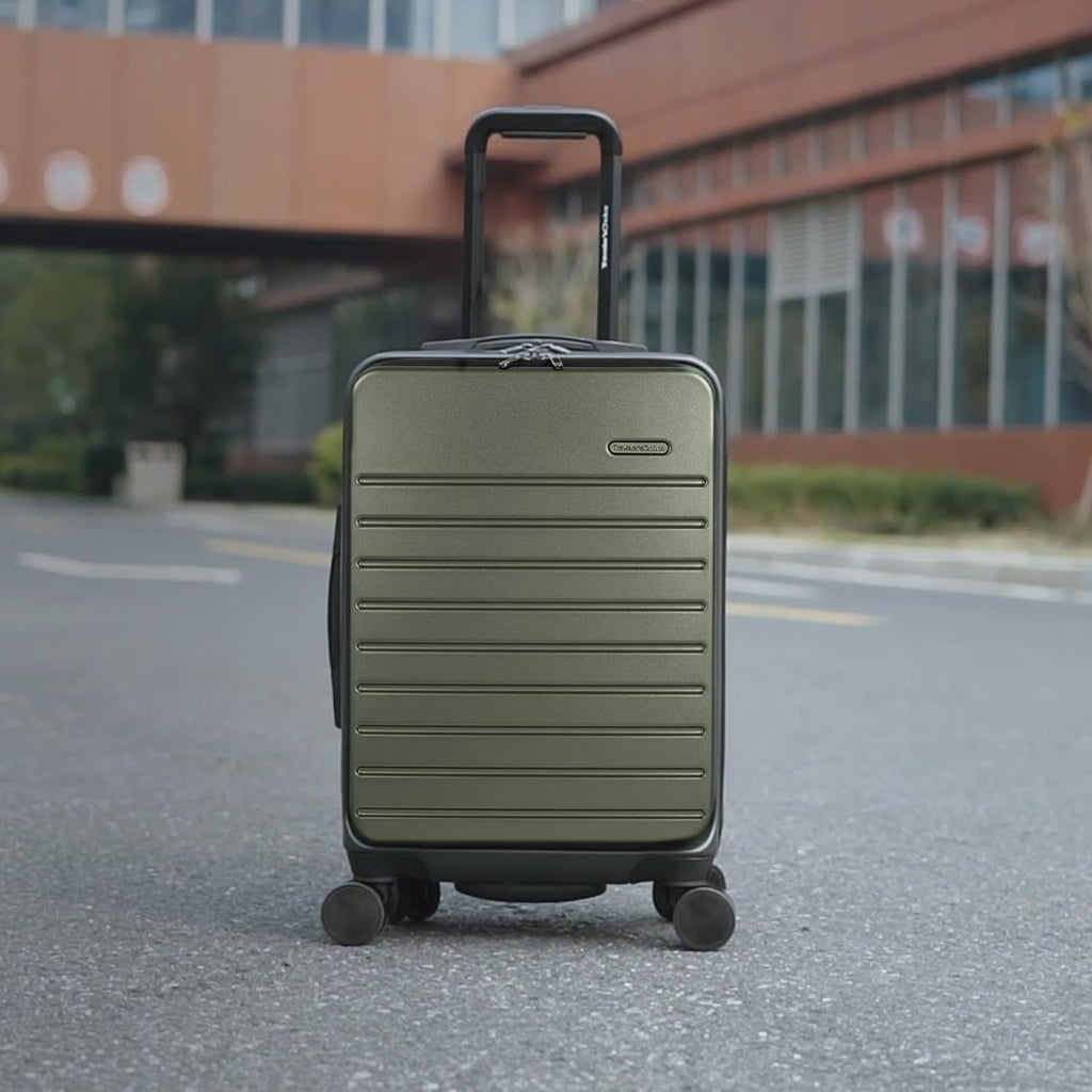 Traveler's Choice Mykel Dual Opening Polycarbonate Hardside Suitcase with Sleeve and Ergonomic Handle