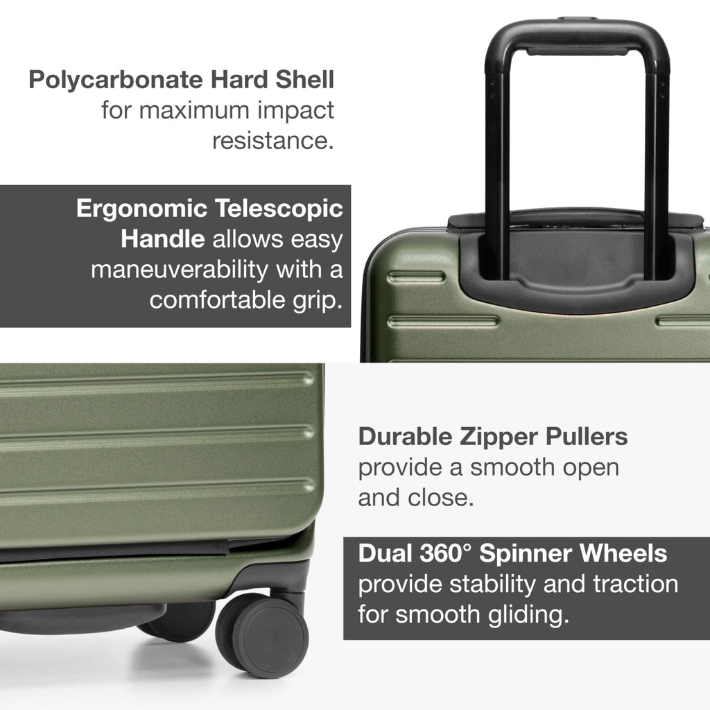 Traveler's Choice Mykel Dual Opening Polycarbonate Hardside Suitcase with Sleeve and Ergonomic Handle