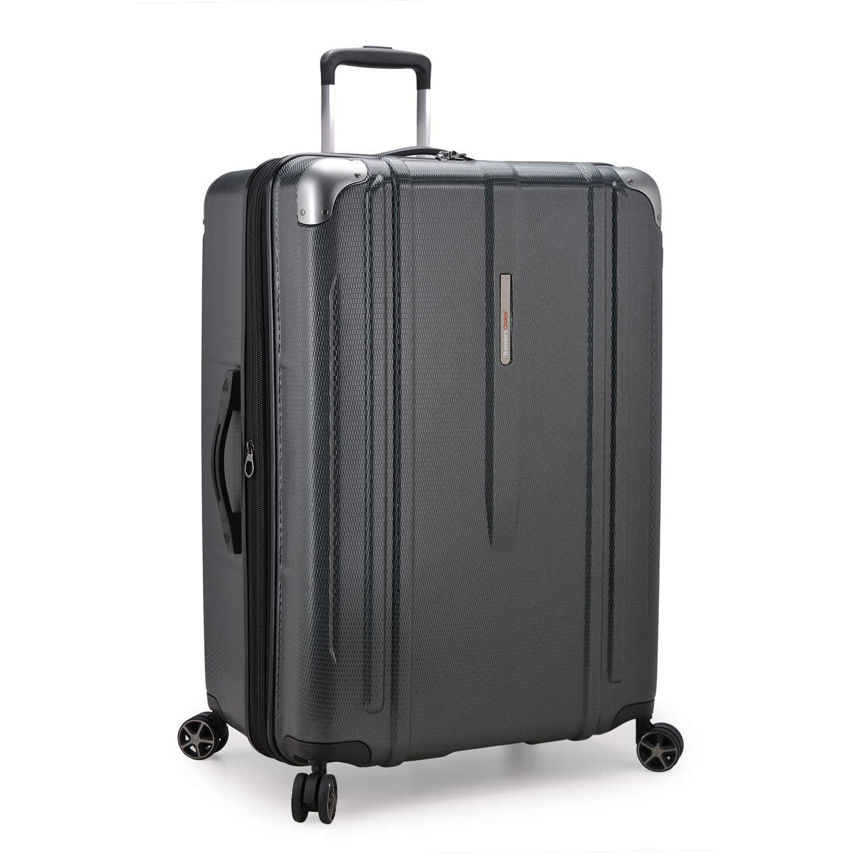Traveler's Choice New London II Hardside Expandable Spinner Luggage, Gray, Checked-Large 29-Inch