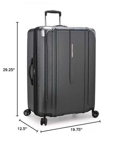 Traveler's Choice New London II Hardside Expandable Spinner Luggage, Gray, Checked - Large 29 - Inch