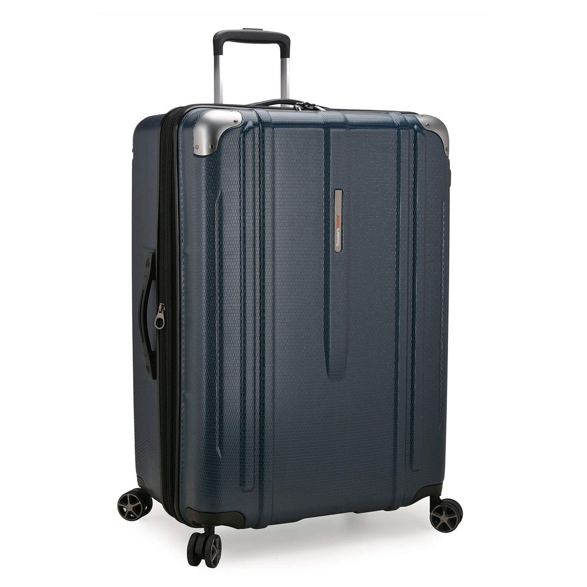 Traveler's Choice New London II Hardside Expandable Spinner Luggage, Navy, Checked-Large 29-Inch