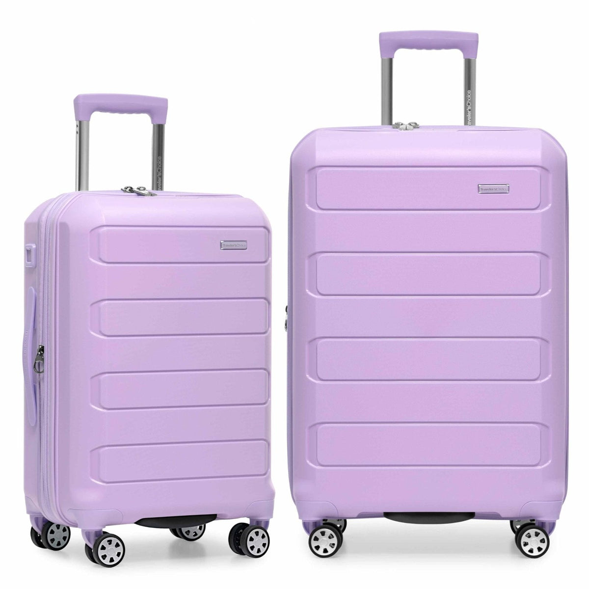Traveler's Choice Pagosa Hardshell Expandable Luggage with Spinner Wheels, Lavender, 2-Piece Set (22/26)