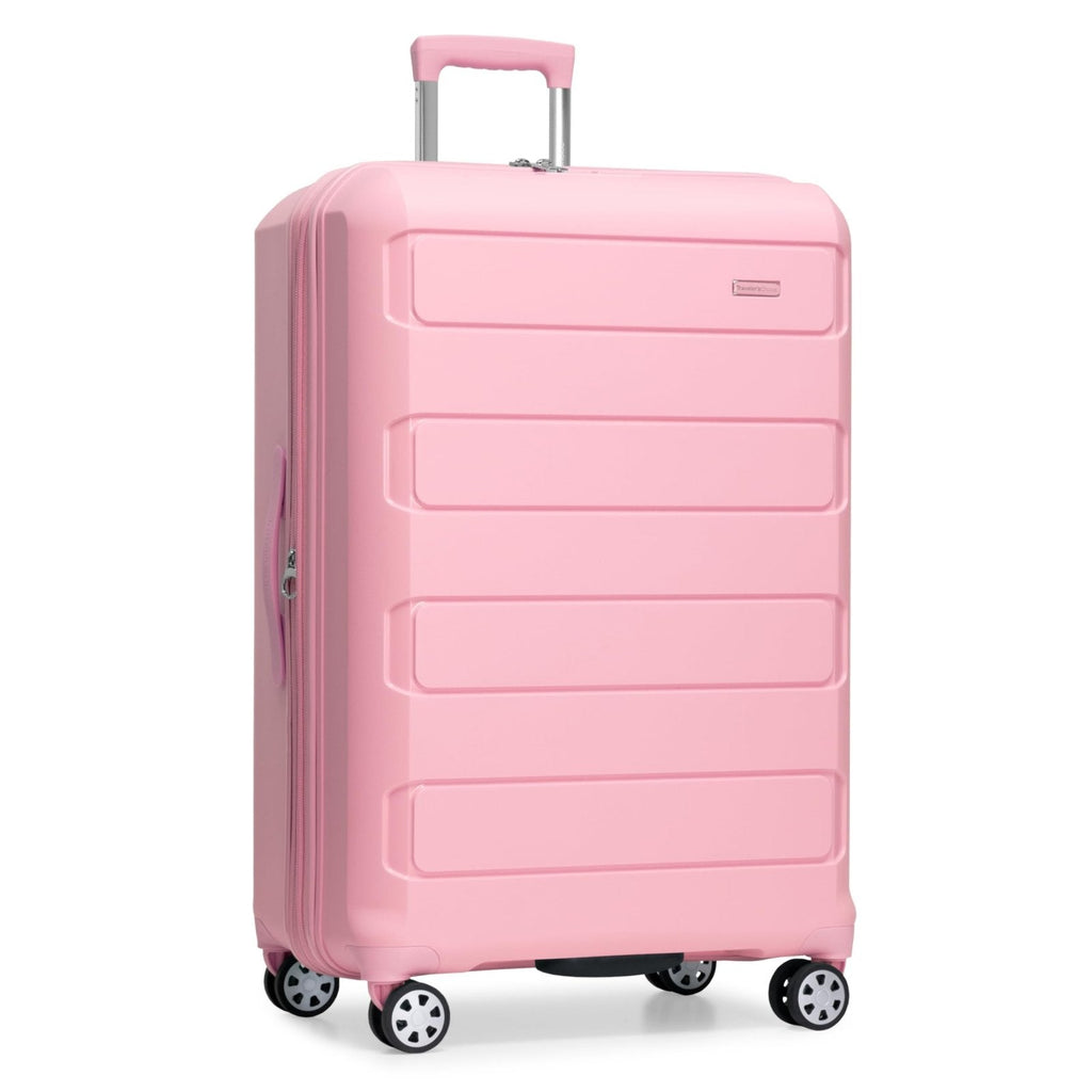 Traveler's Choice Pagosa Hardshell Expandable Luggage with Spinner Wheels, Pink, 26-Inch Medium