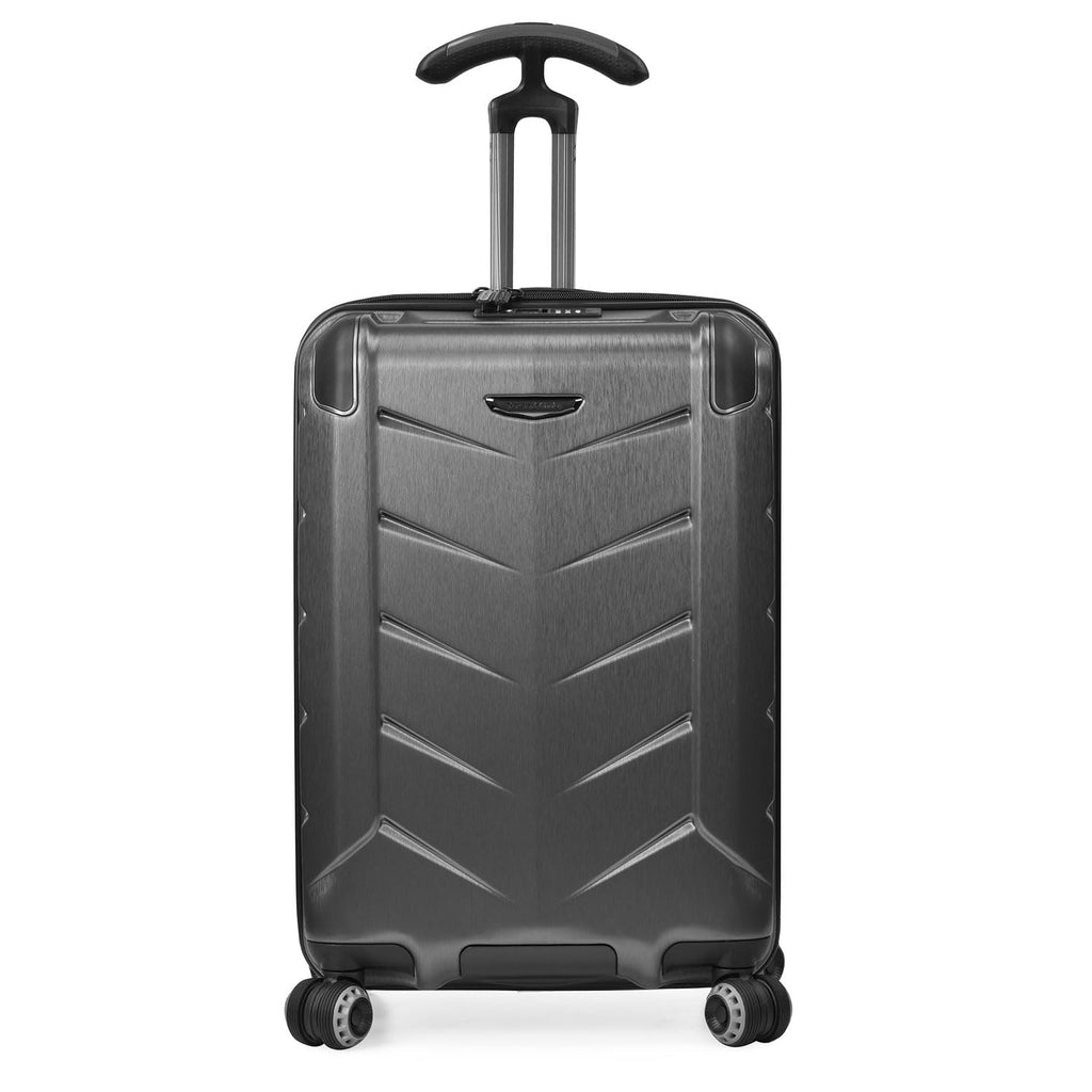 Traveler's Choice Silverwood II 21" 100% Polycarbonate Expandable Carry-On Spinner Luggage with USB Port, Gray