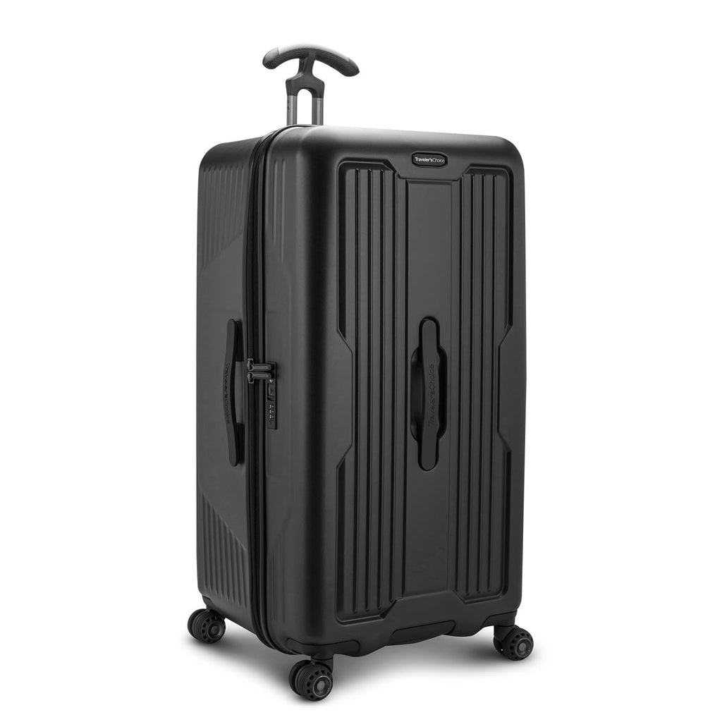 Traveler's Choice Ultimax II Polycarbonate Hardside Luggage with Spinner Wheels, Matte Black, 31-Inch Large Trunk