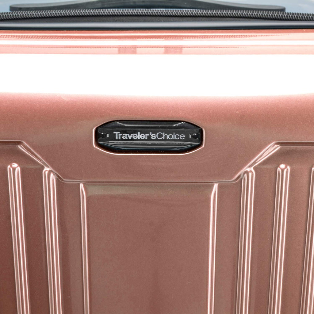Traveler's Choice Ultimax II Polycarbonate Hardside Luggage with Spinner Wheels, Rose Pink, 31 - Inch Large Trunk