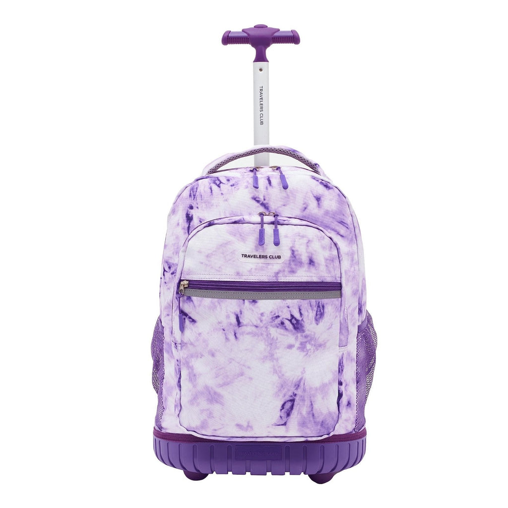 Travelers Club 18" Rolling Backpack with Shoulder Straps, Purple Tye