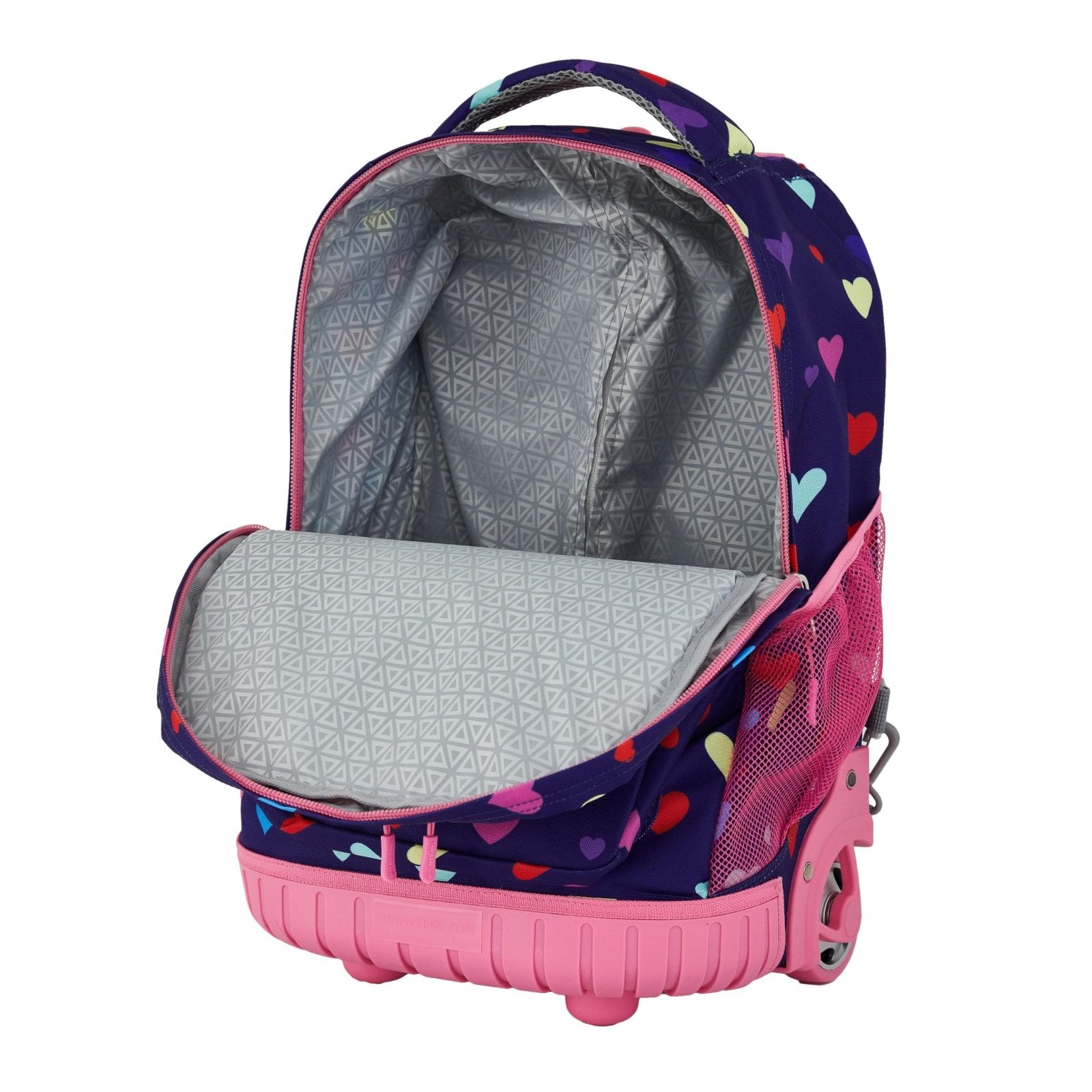 Travelers Club 4 Piece Rolling Backpack Set With Accessories,Heart