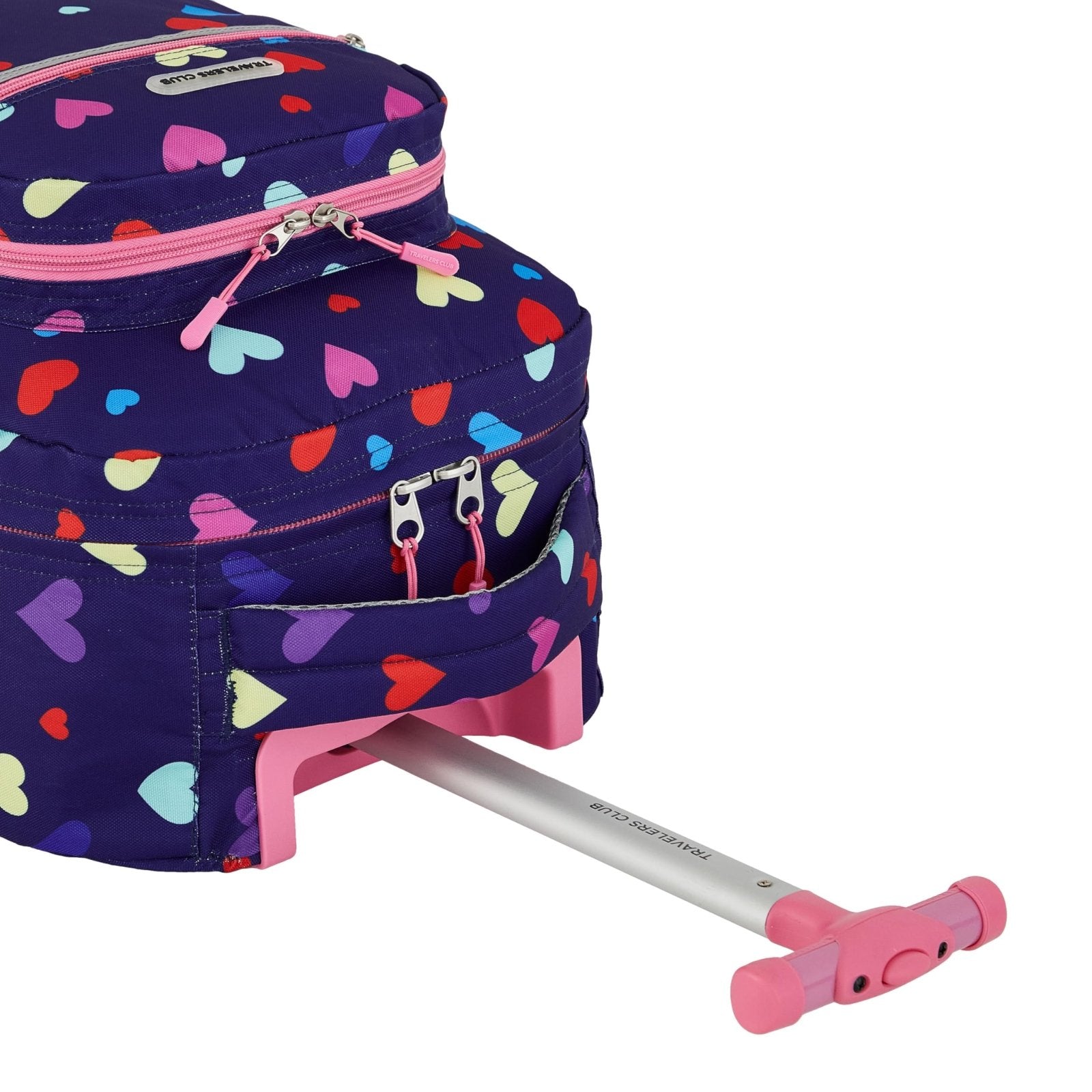 Travelers Club 4 Piece Rolling Backpack Set With Accessories,Heart