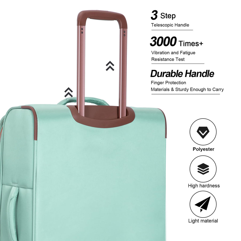 Travelhouse Luggage Set, Softside Suitcase 4 - Piece (16/20/24/28), Expandable Lightweight Luggage Sets with Duffel Travel Bag,Suitcase with Double Spinner Wheels