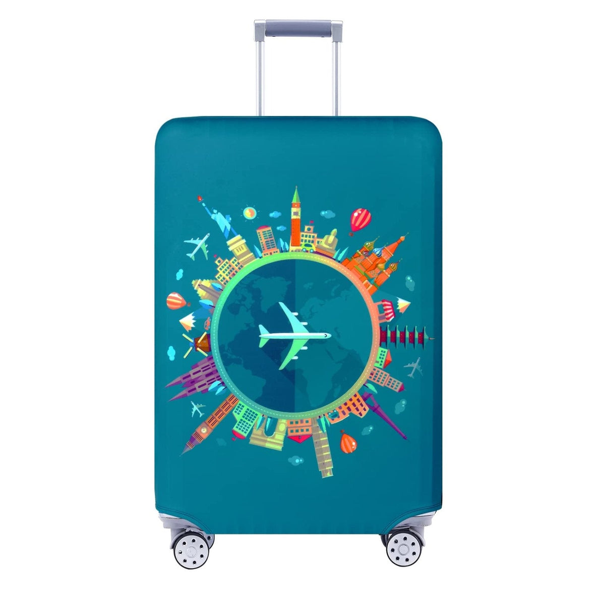 Travelkin Luggage Covers For Suitcase Tsa Approved,Suitcase Cover Protector Fit 18-32 Inch Luggage (Dreaming Blue, S)