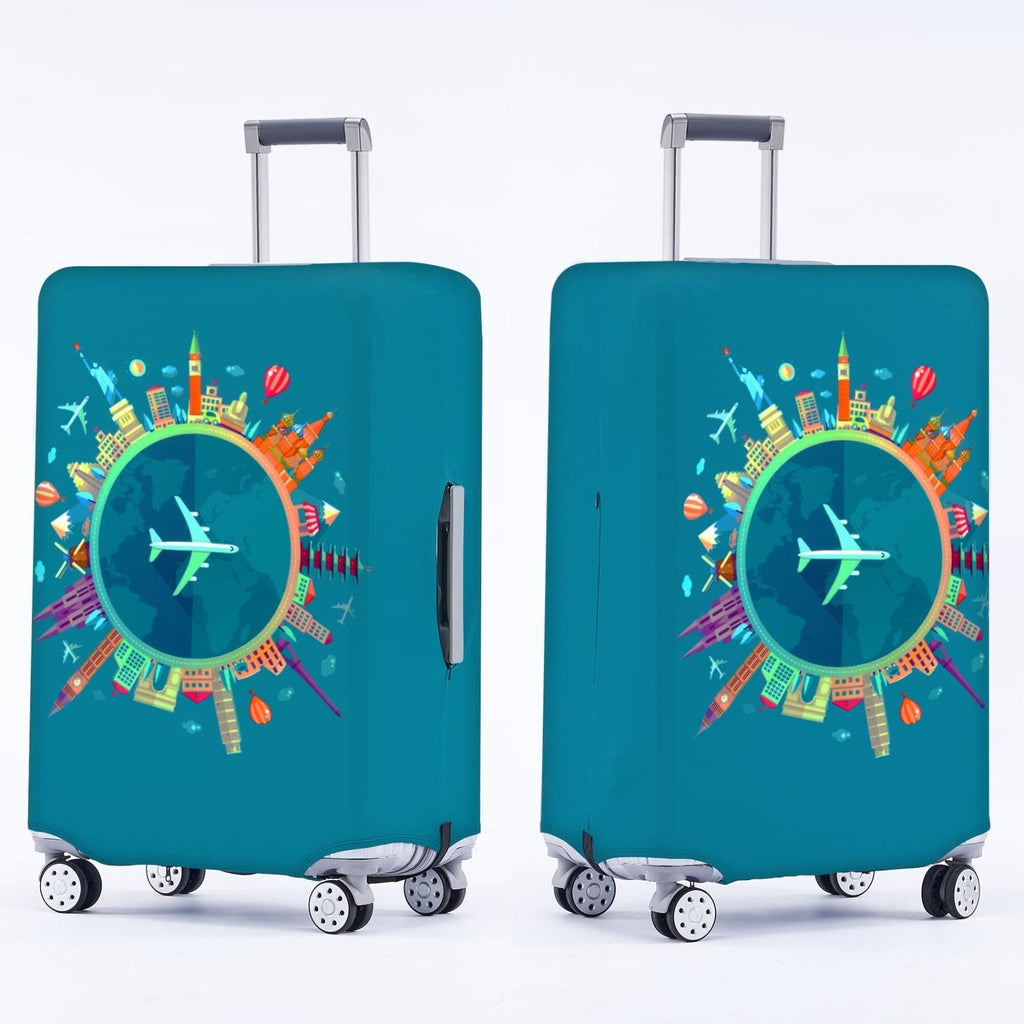 Travelkin Luggage Covers For Suitcase Tsa Approved,Suitcase Cover Protector Fit 18 - 32 Inch Luggage (Dreaming Blue, S)