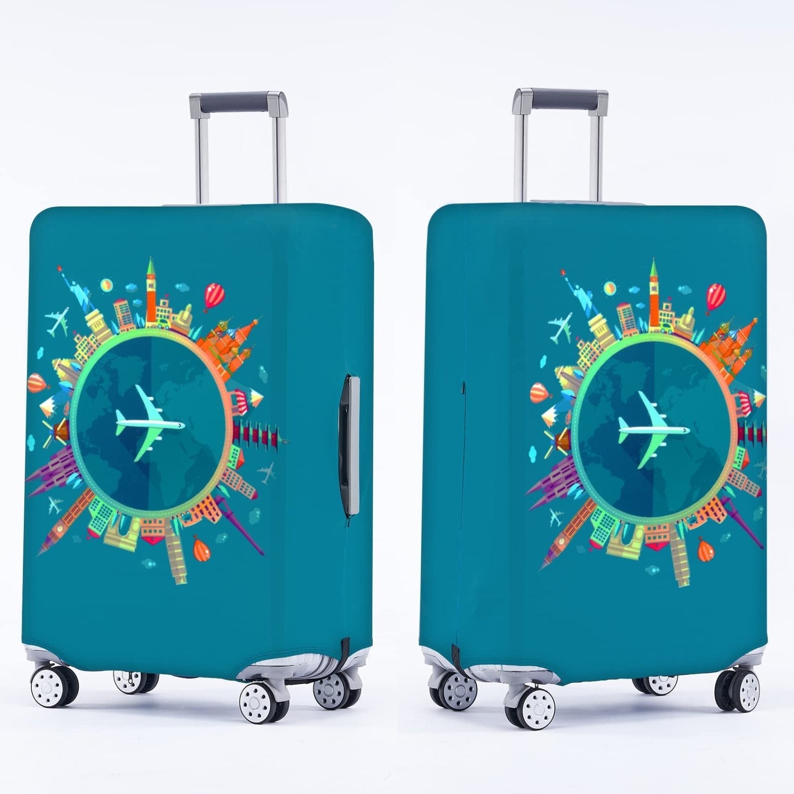 Travelkin Luggage Covers For Suitcase Tsa Approved,Suitcase Cover Protector Fit 18 - 32 Inch Luggage (Dreaming Blue, S)