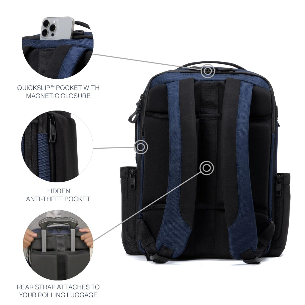 Travelpro Altitude Slim Expandable Travel Laptop Backpack 20 - 24L, 16 Inch Laptop, Water Resistant, Work, Business, Men and Women, Aviator Navy