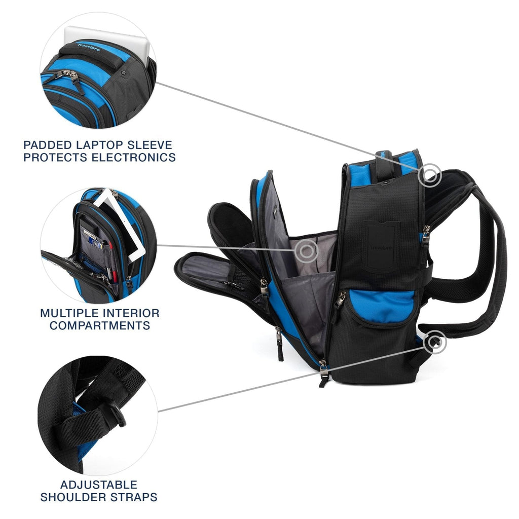 Travelpro Bold Softside 2 - Piece Set — Expandable 2 - Wheel Upright Carry - On Luggage with Backpack, Blue/Black